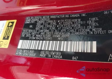 2011 Lexus Rx 350 from USA, damaged, VIN 2T2BK1BA2BC115945